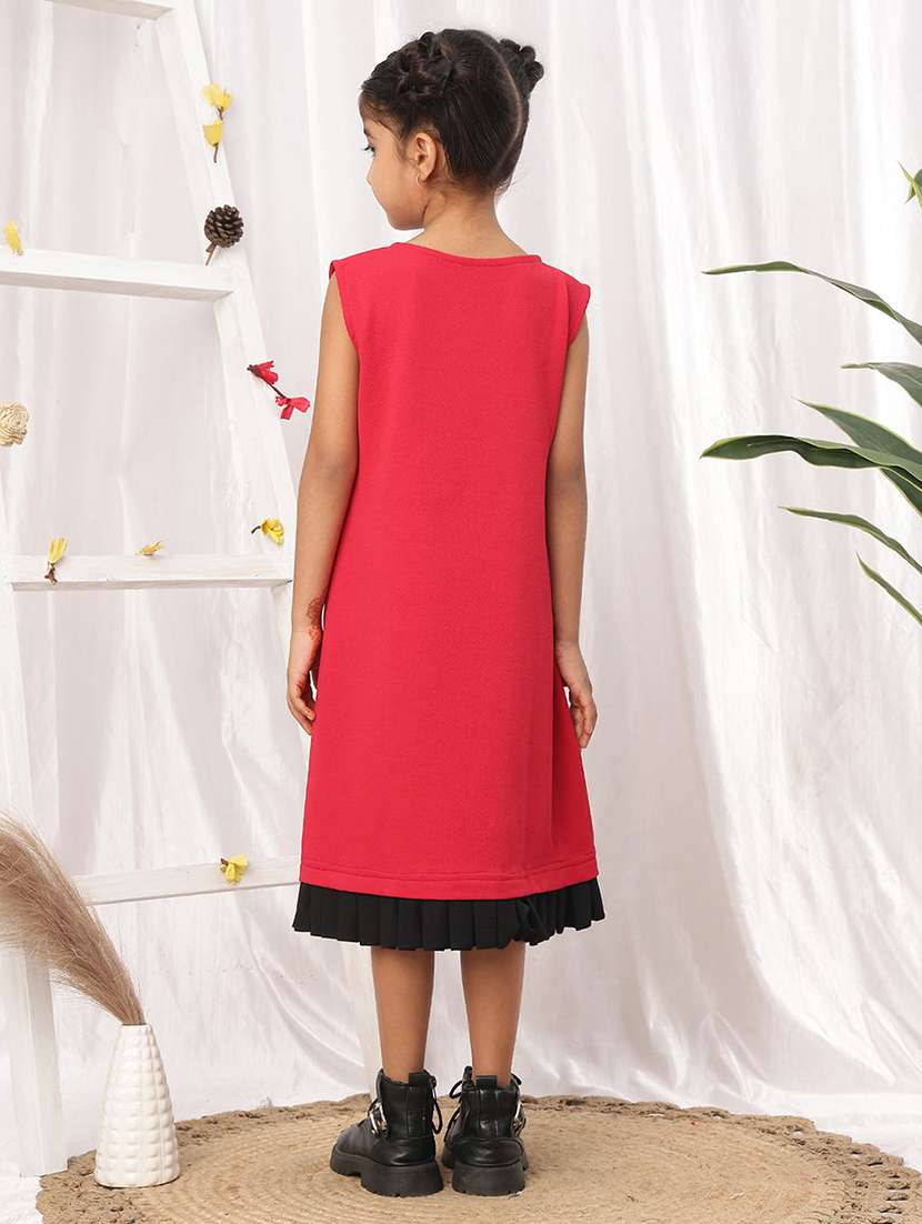 girls red polyester a-line dress - 22441108 -  Standard Image - 3