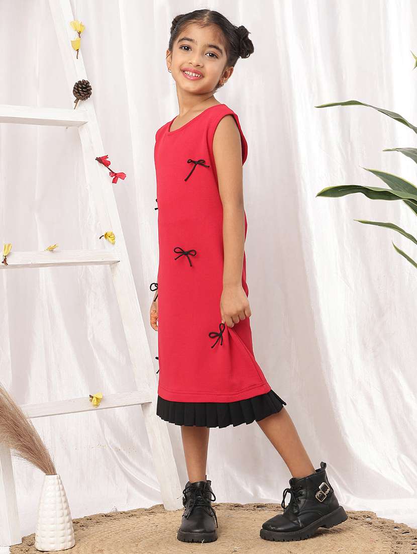 girls red polyester a-line dress - 22441108 -  Standard Image - 5