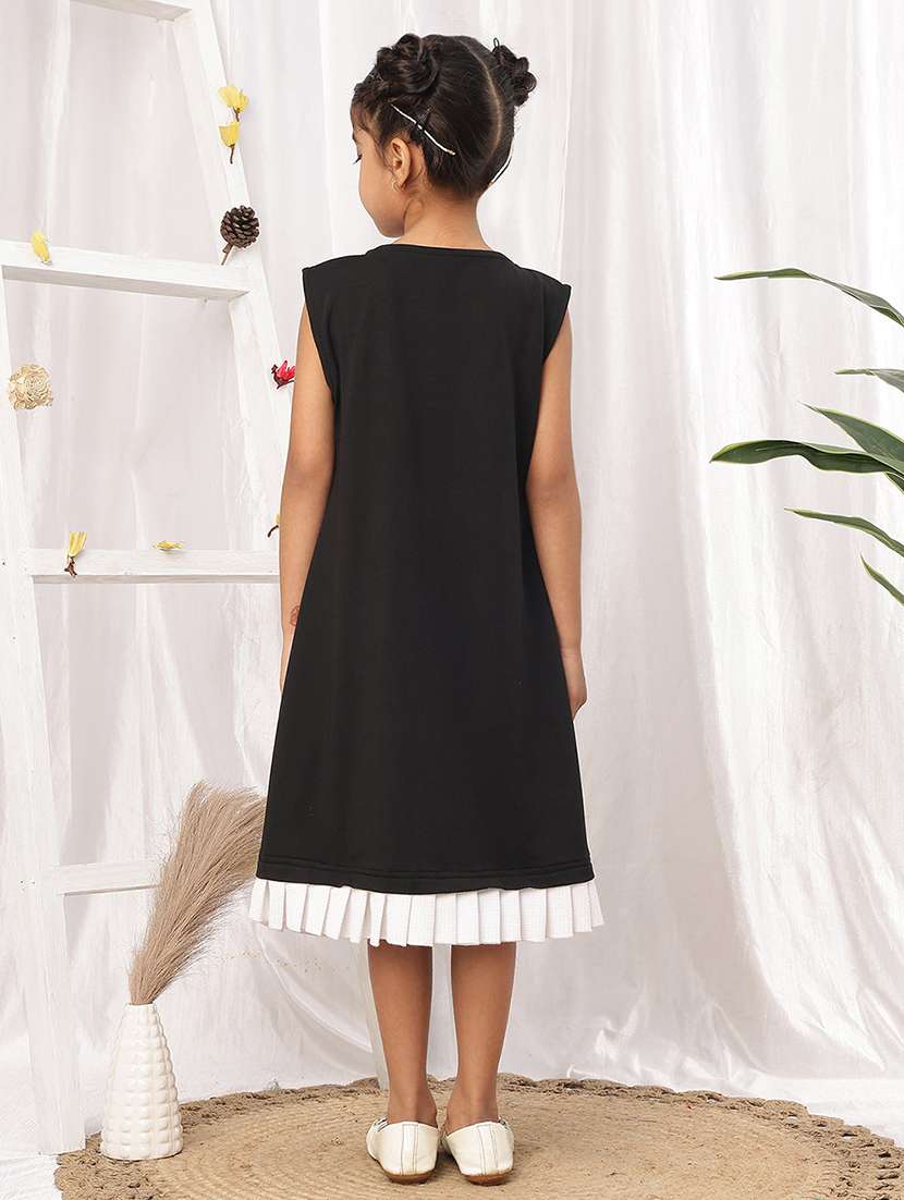 girls black polyester a-line dress - 22441109 -  Standard Image - 3