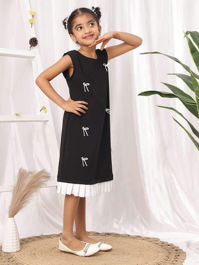 girls black polyester a-line dress - 22441109 -  Standard Image - 5