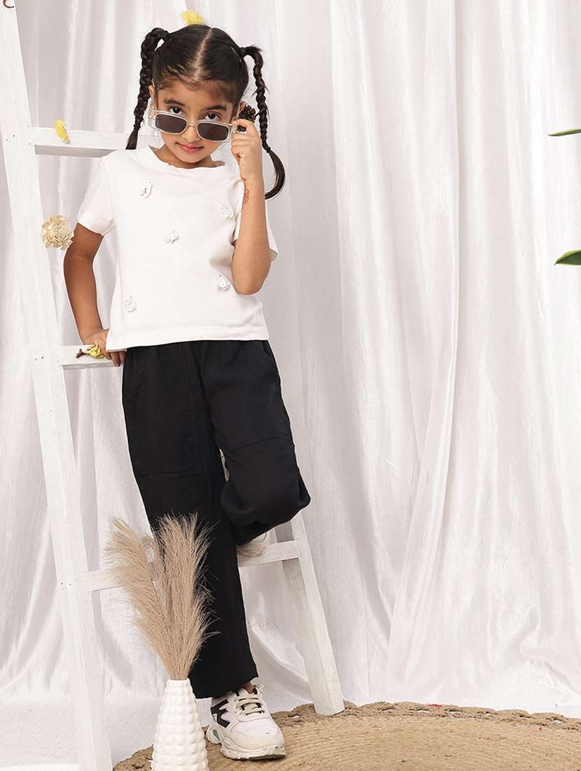 girl black cotton casual trouser - 22441115 -  Standard Image - 5