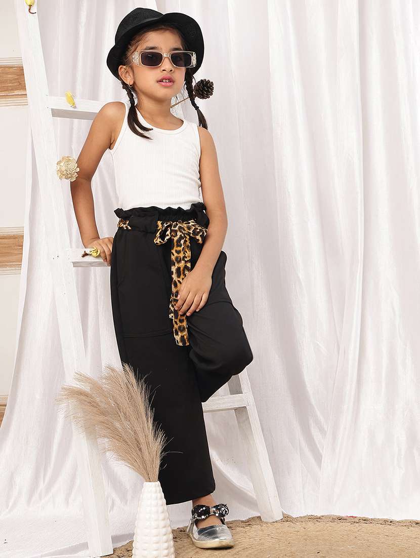 girl black polyester casual trouser - 22441118 -  Standard Image - 5