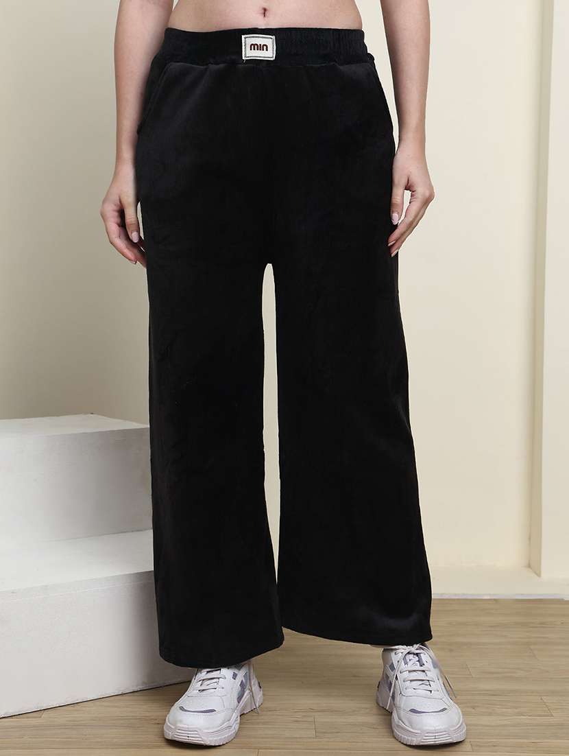 women  velvet straight trouser