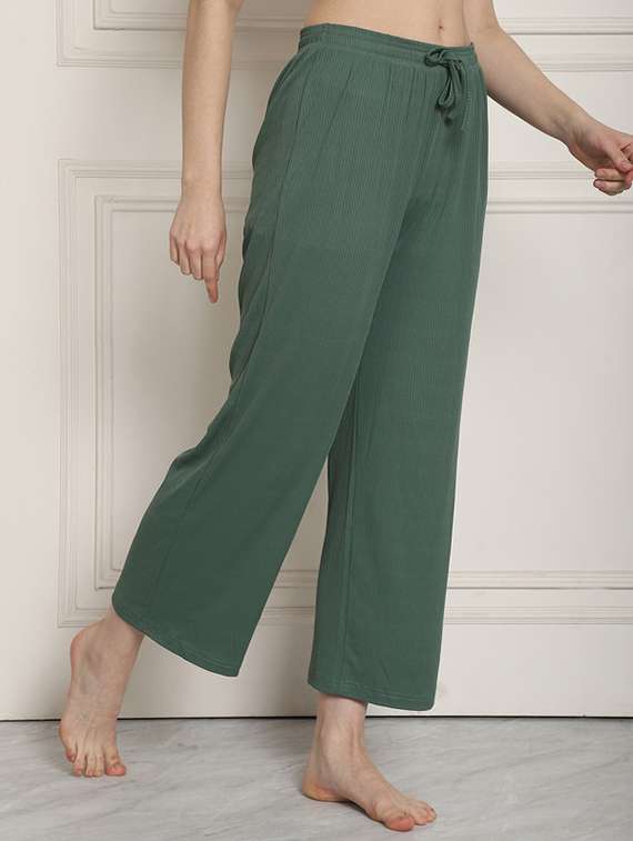 women green cotton straight trouser - 22441172 -  Standard Image - 3