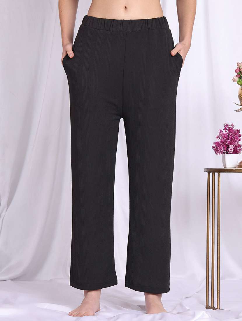 women black polyester straight trouser - 22441187 -  Standard Image - 3