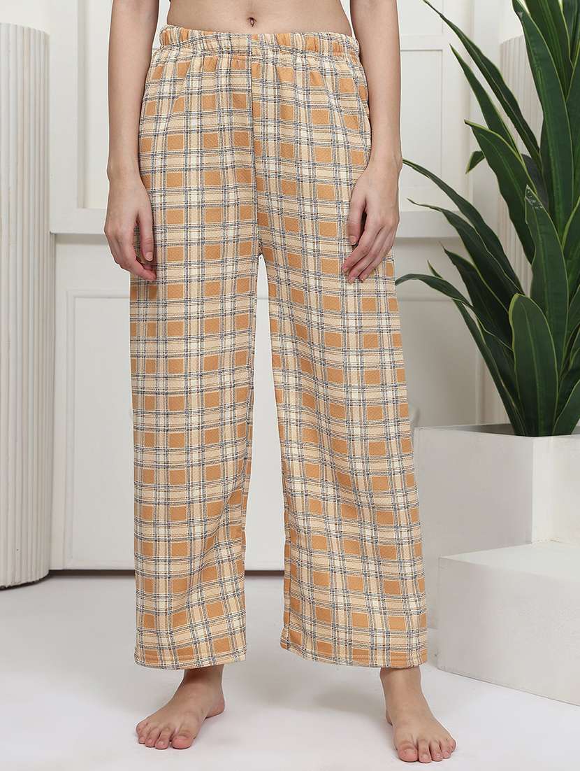 woemn yellow cotton straight trouser
