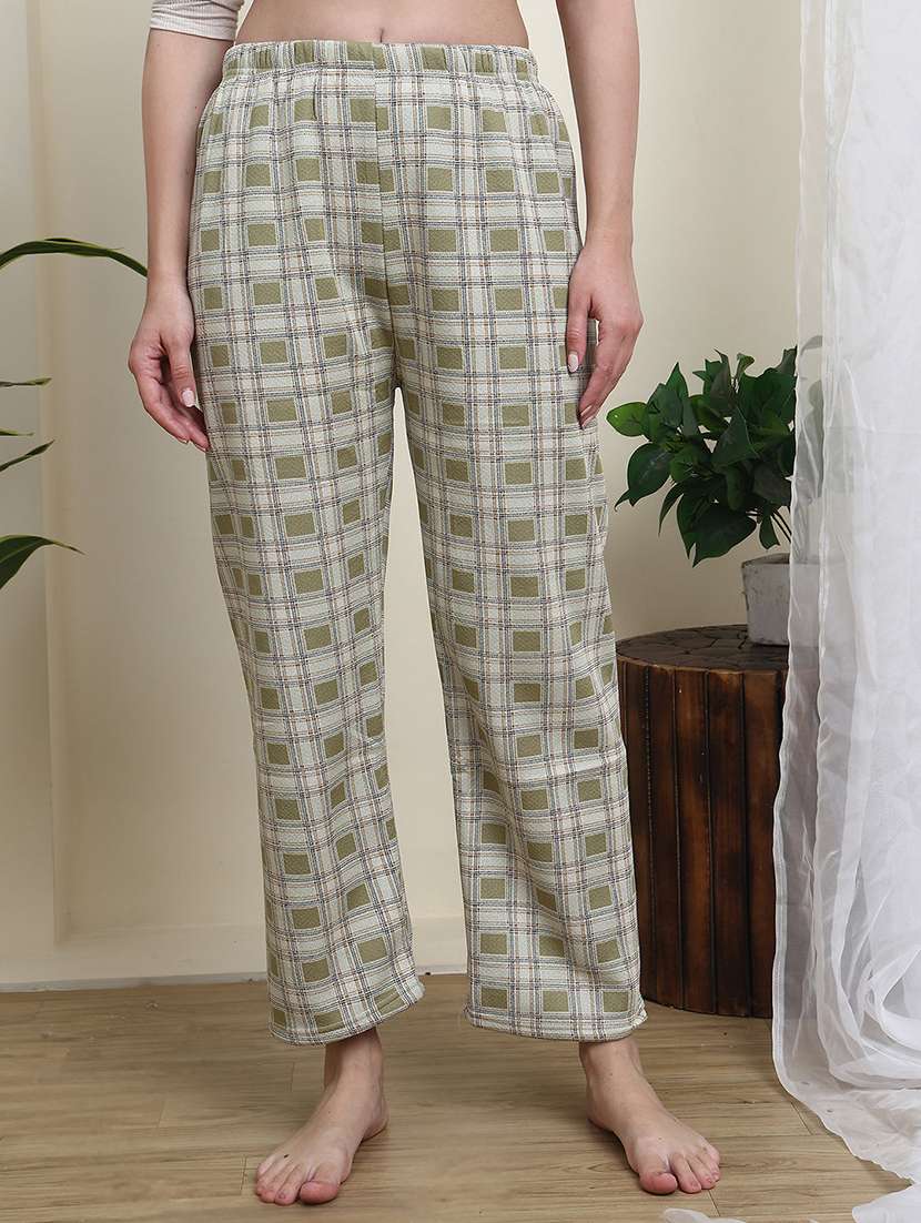 women olive cotton straight trouser