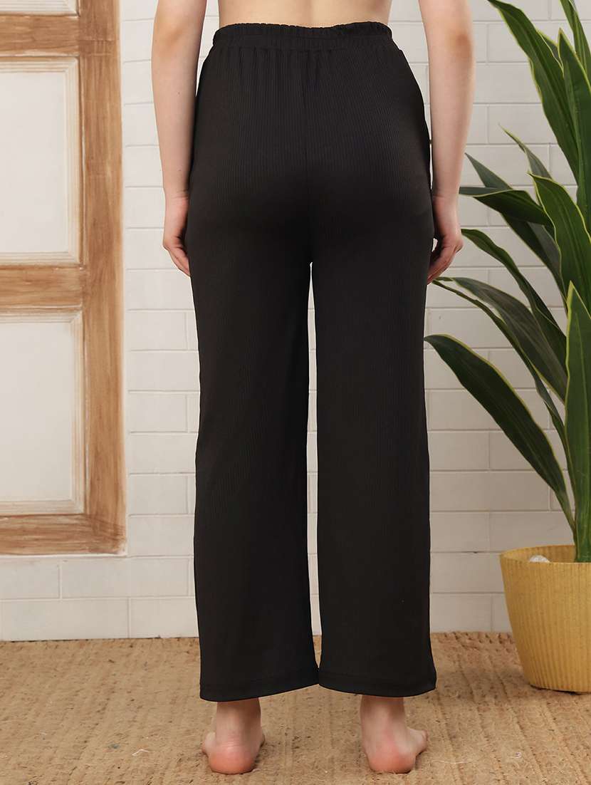 women black cotton blend straight trouser - 22441210 -  Standard Image - 3