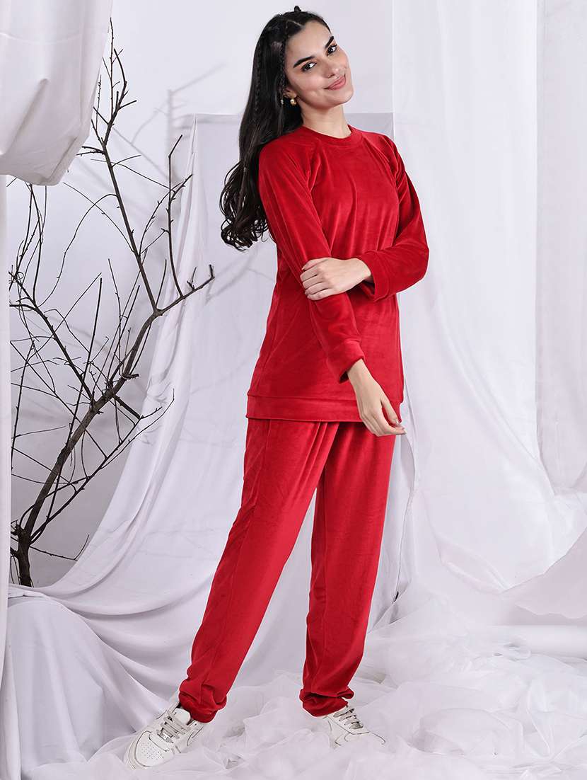 women solid nightwear pyjama set - 22441220 -  Standard Image - 3