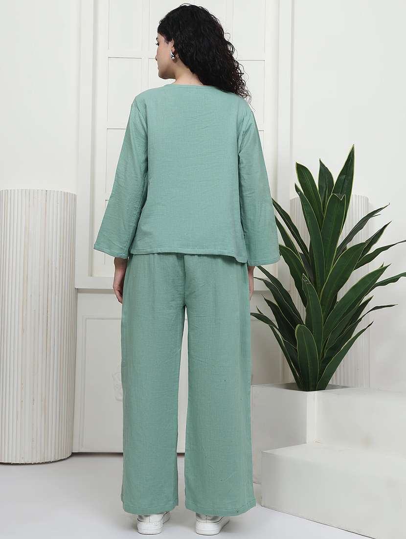 women solid nightwear pyjama set - 22441224 -  Standard Image - 3
