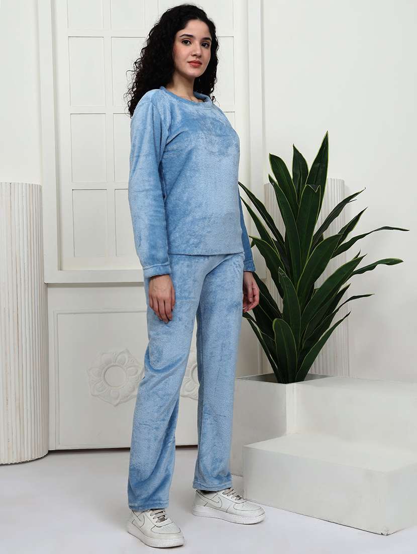 women solid nightwear pyjama set - 22441229 -  Standard Image - 3