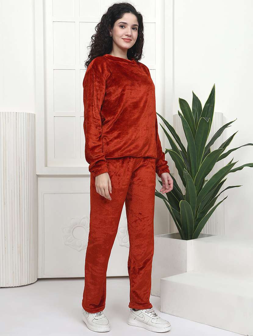 women solid nightwear pyjama set - 22441230 -  Standard Image - 5