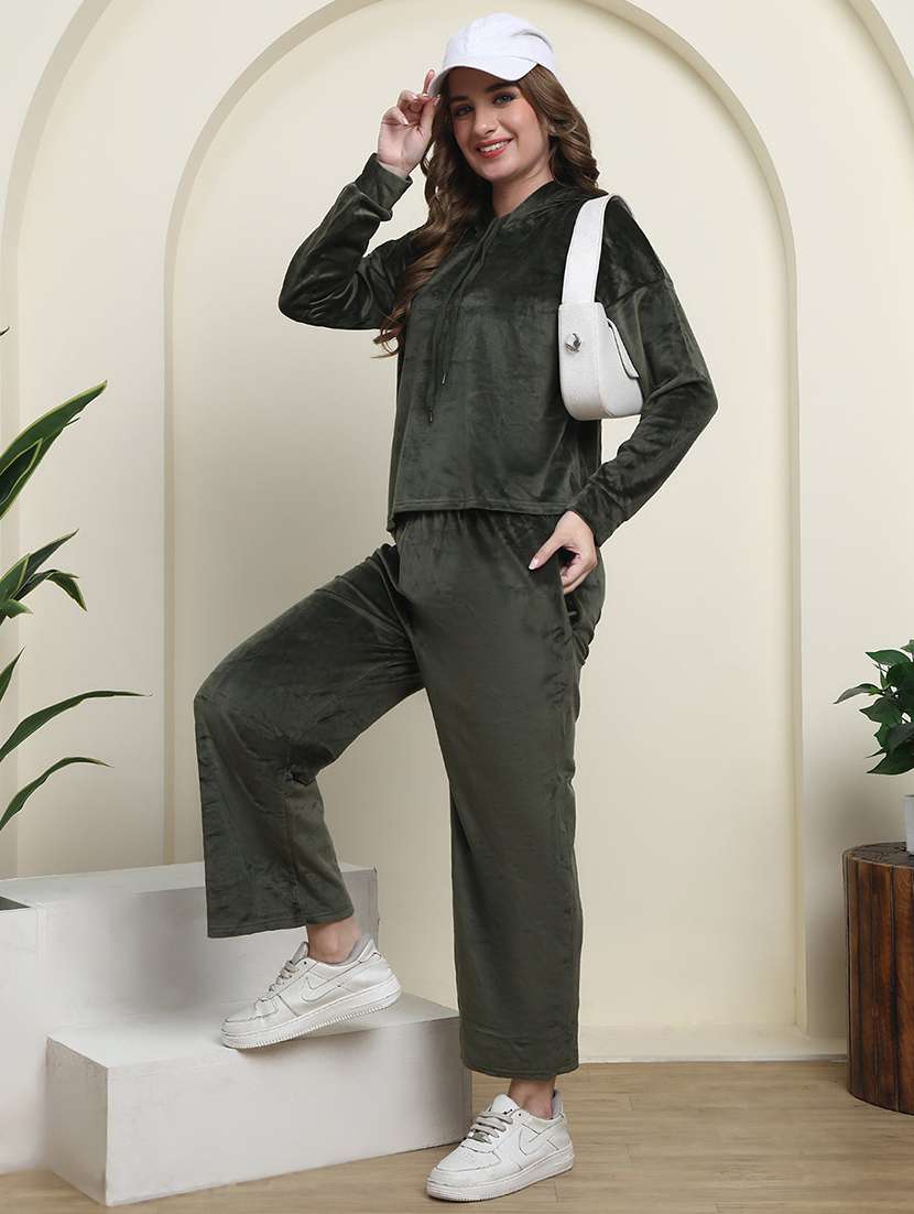 women solid nightwear pyjama set