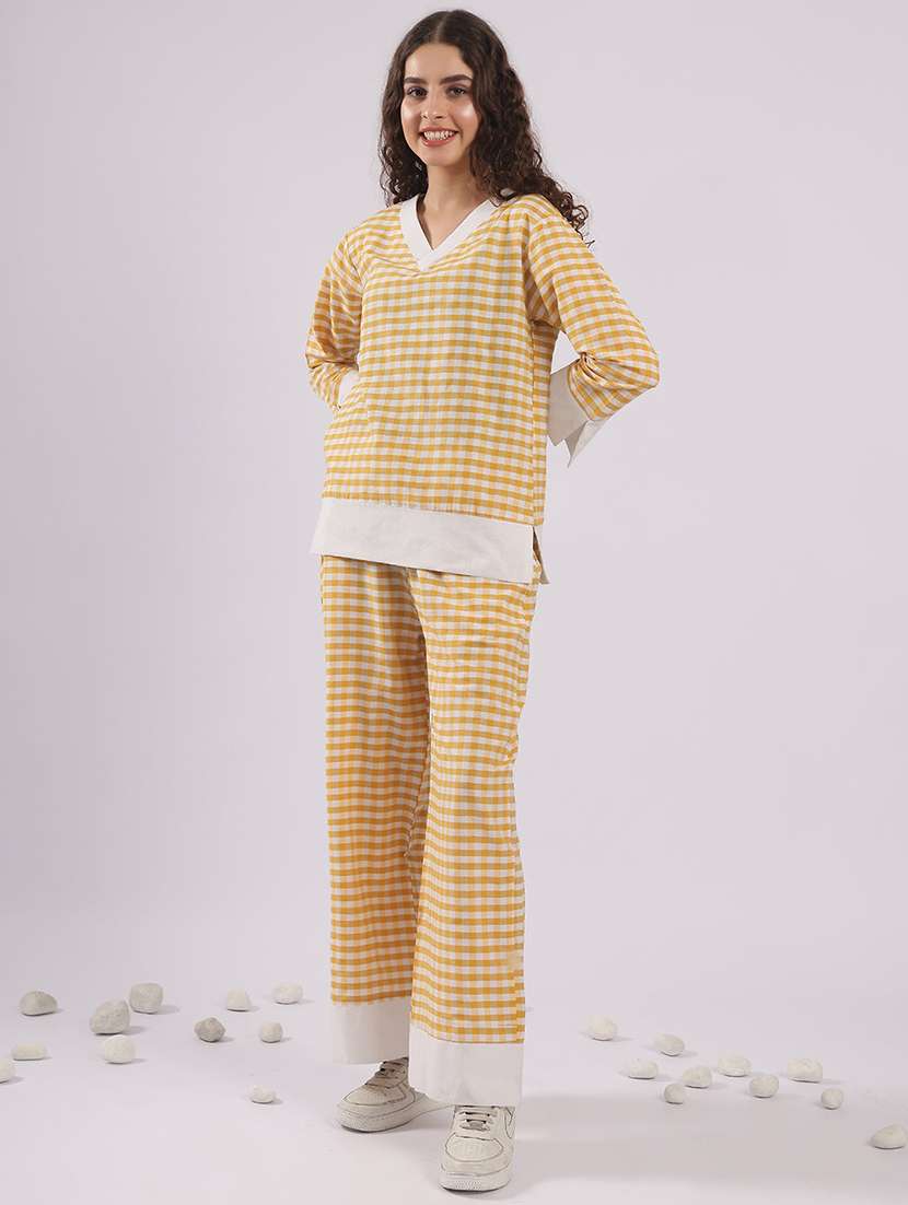 women checkered nightwear pyjama set - 22441238 -  Standard Image - 5