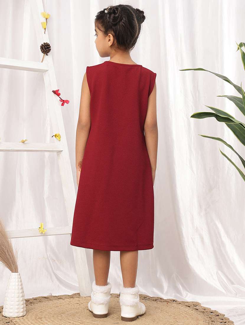 girls maroon polyester a-line dress - 22441251 -  Standard Image - 3