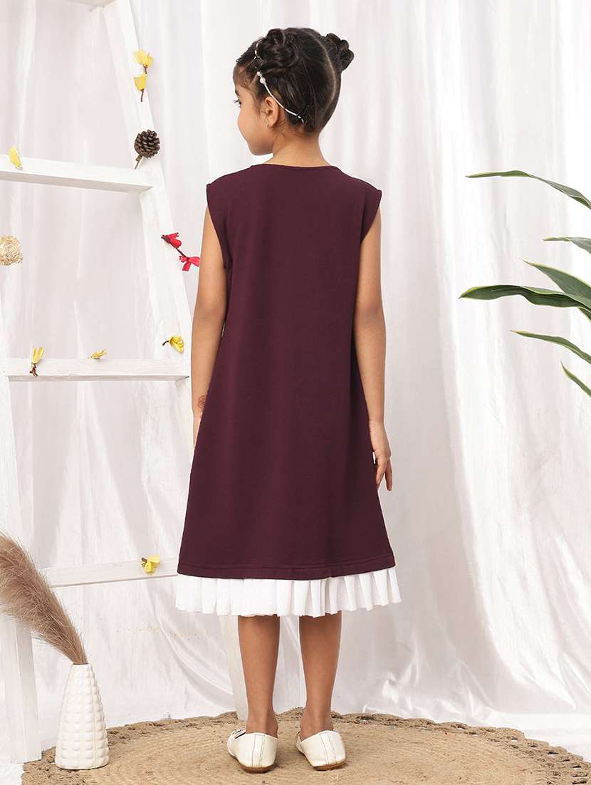 burgundyy polyester a-line dress - 22441252 -  Standard Image - 3