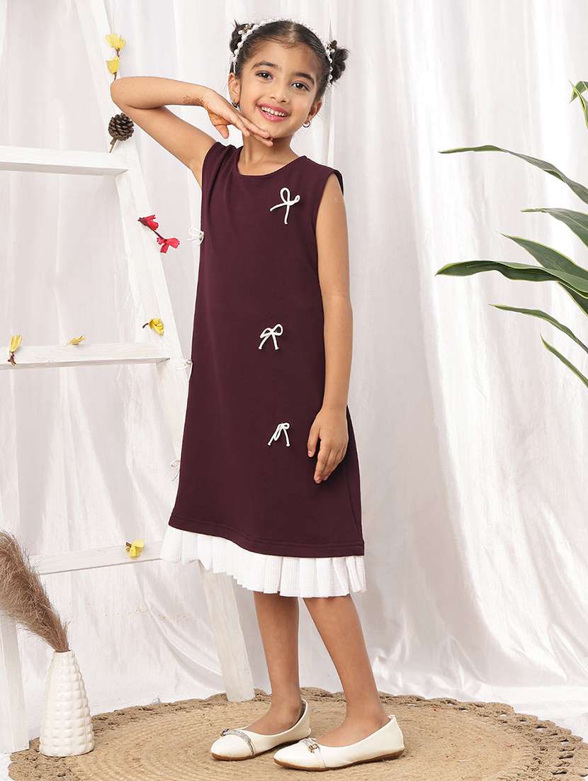 burgundyy polyester a-line dress - 22441252 -  Standard Image - 5