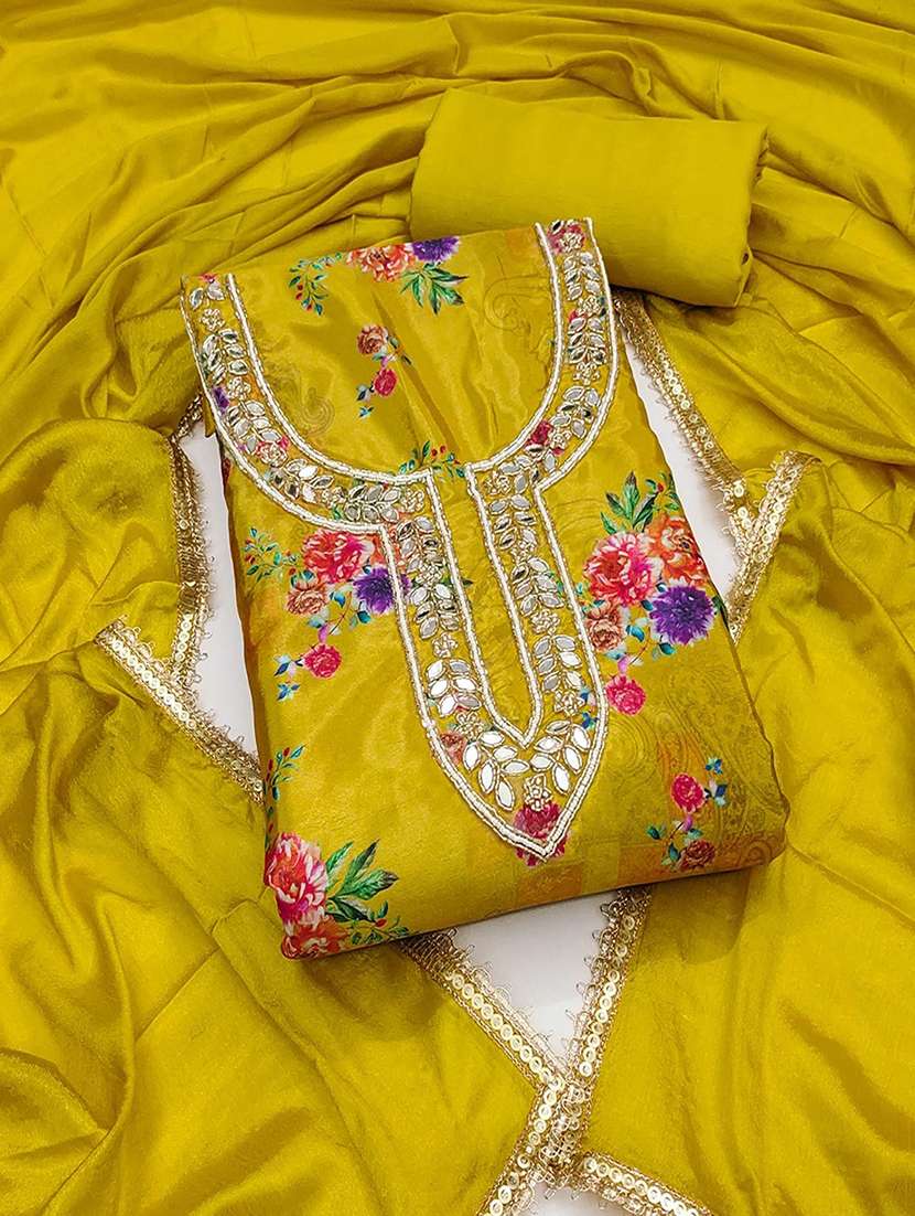 women floral printed unstitched suit set