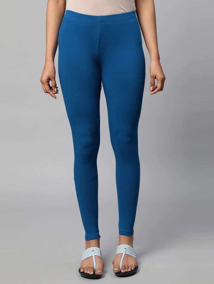 women solid mid rise legging
