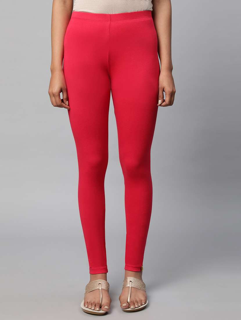 women solid mid rise legging