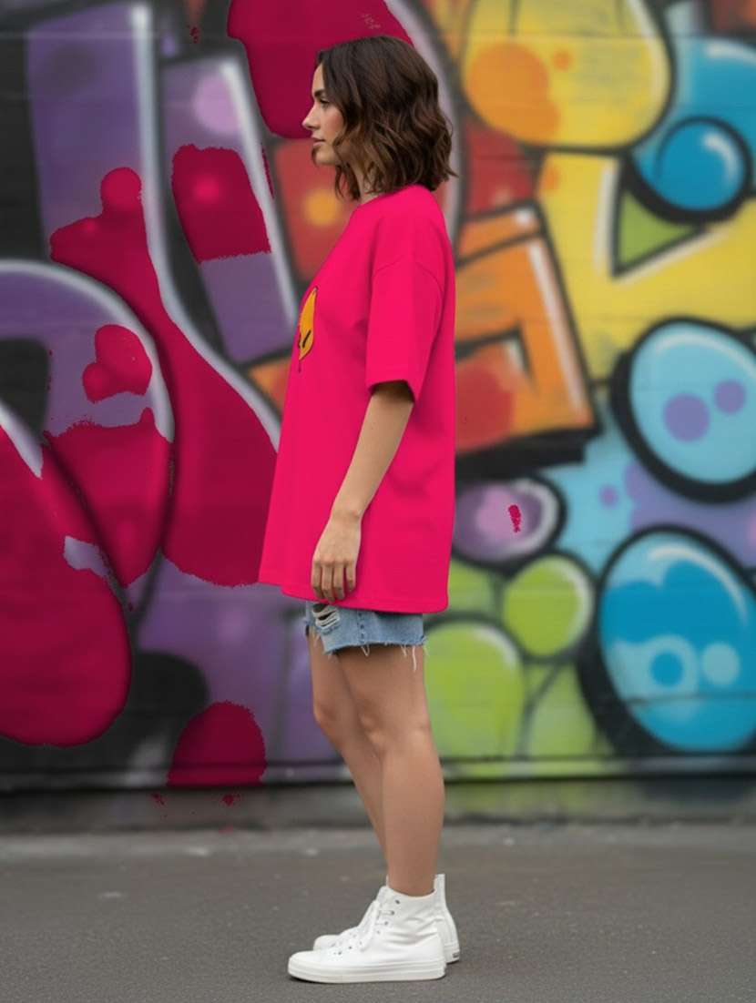 women graphic drop shoulder oversized t-shirt - 22441421 -  Standard Image - 3