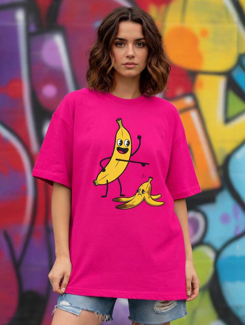 women graphic drop shoulder oversized t-shirt