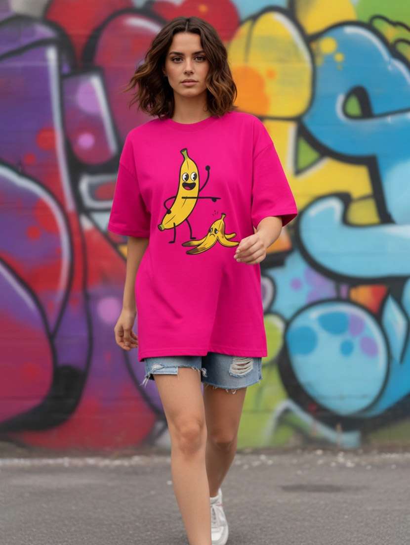 Women Graphic Drop Shoulder Oversized T-shirt - 22441424 -  Standard Image - 3