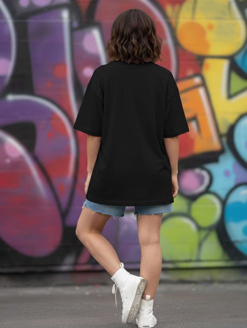 women graphic drop shoulder oversized t-shirt - 22441425 -  Standard Image - 3