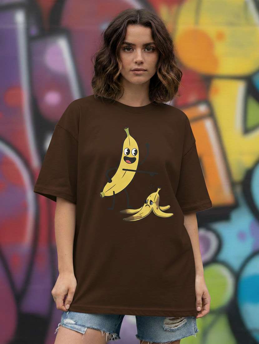 women graphic drop shoulder oversized t-shirt