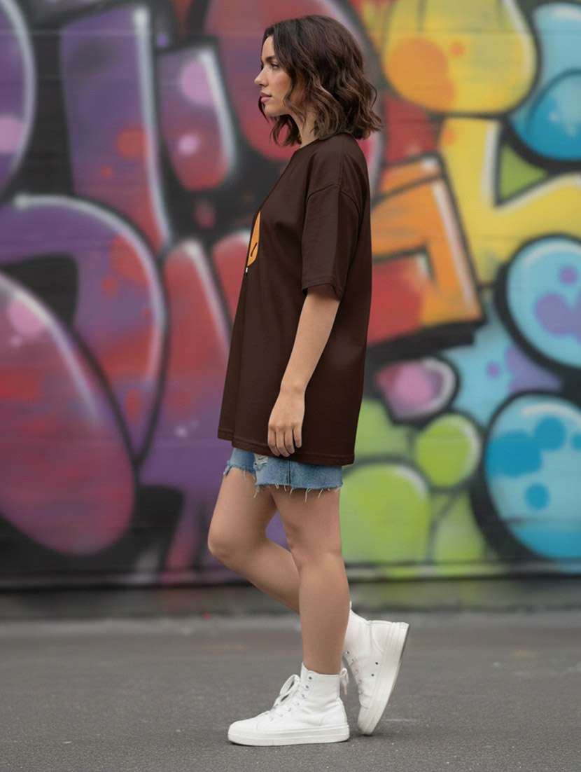 women graphic drop shoulder oversized t-shirt - 22441428 -  Standard Image - 3