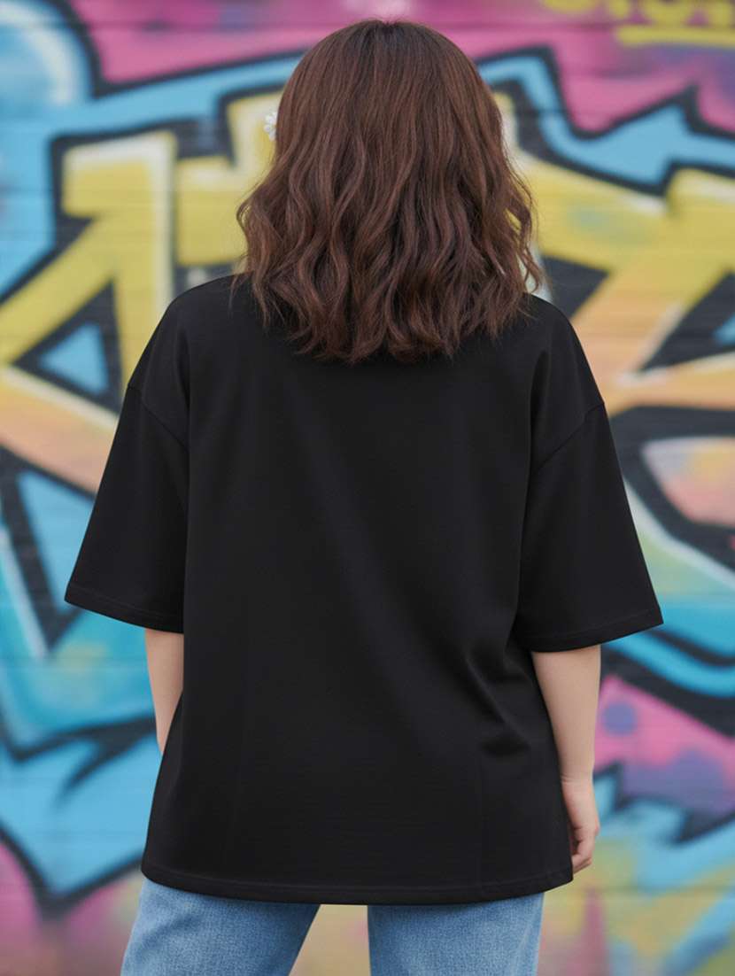 women graphic drop shoulder oversized t-shirt - 22441432 -  Standard Image - 3