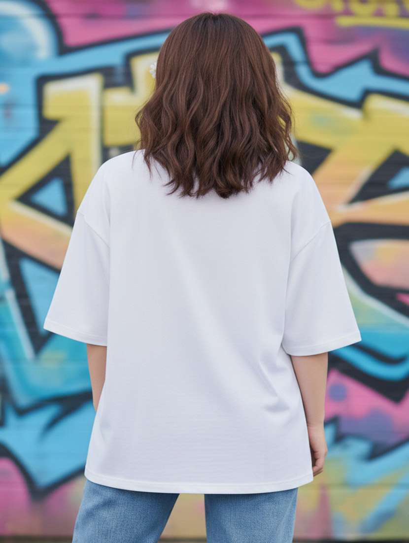 women graphic drop shoulder oversized t-shirt - 22441436 -  Standard Image - 3