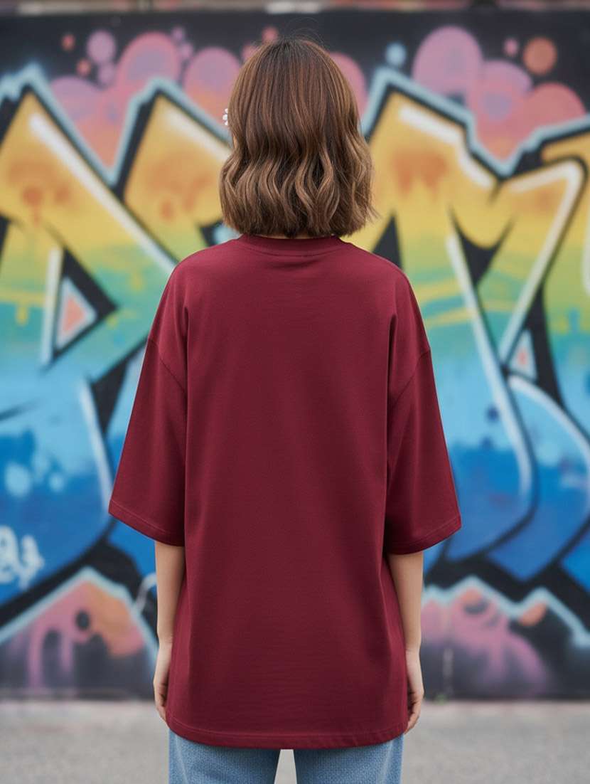 women typographic drop shoulder oversized t-shirt - 22441441 -  Standard Image - 3