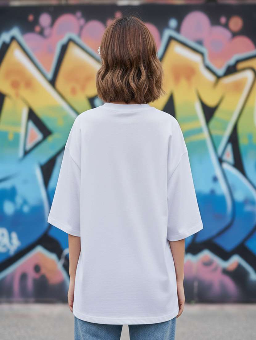 women typographic drop shoulder oversized t-shirt - 22441443 -  Standard Image - 3