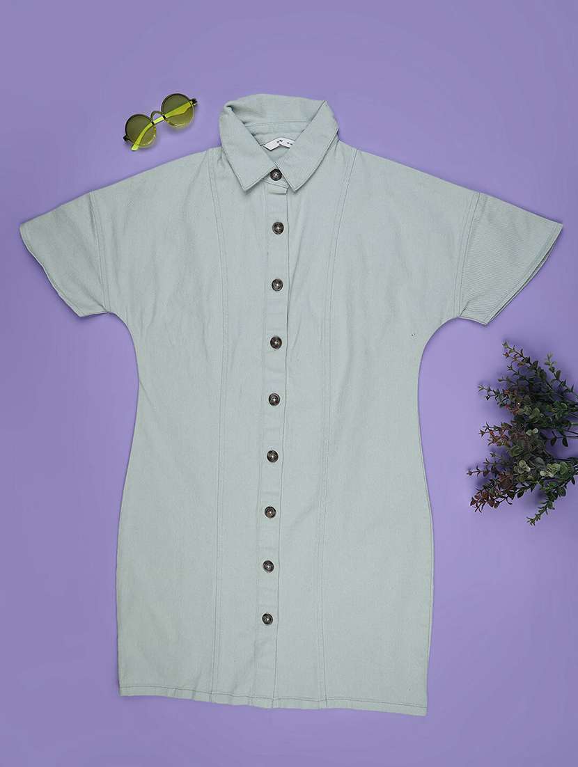 girl light green cotton dress