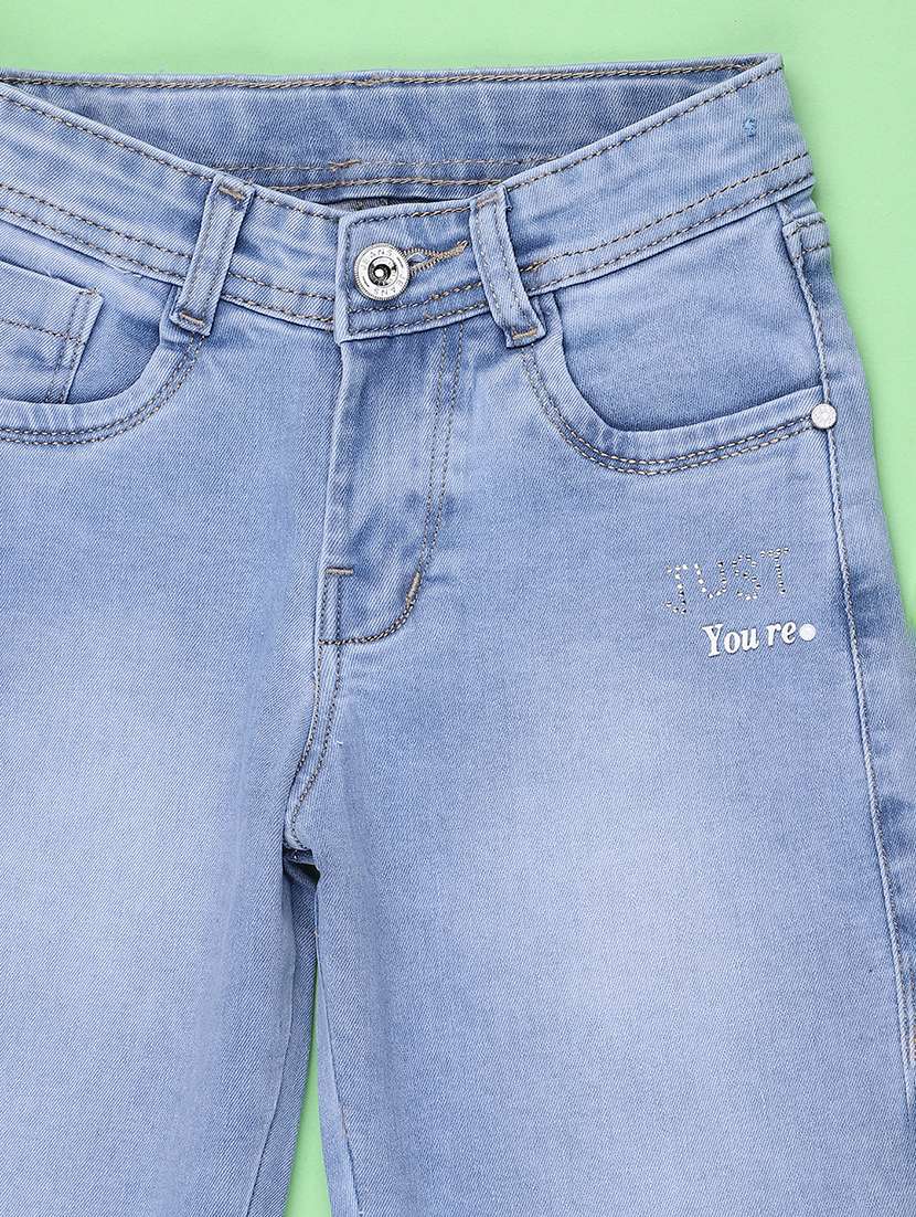 girls washed mid rise slim fit jeans - 22441555 -  Standard Image - 3