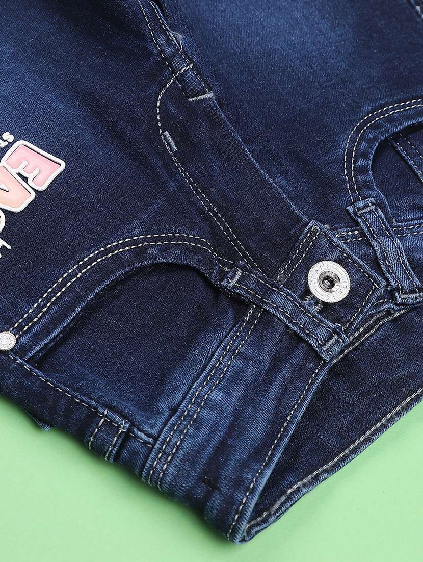 girls washed mid rise slim fit jeans - 22441556 -  Standard Image - 3