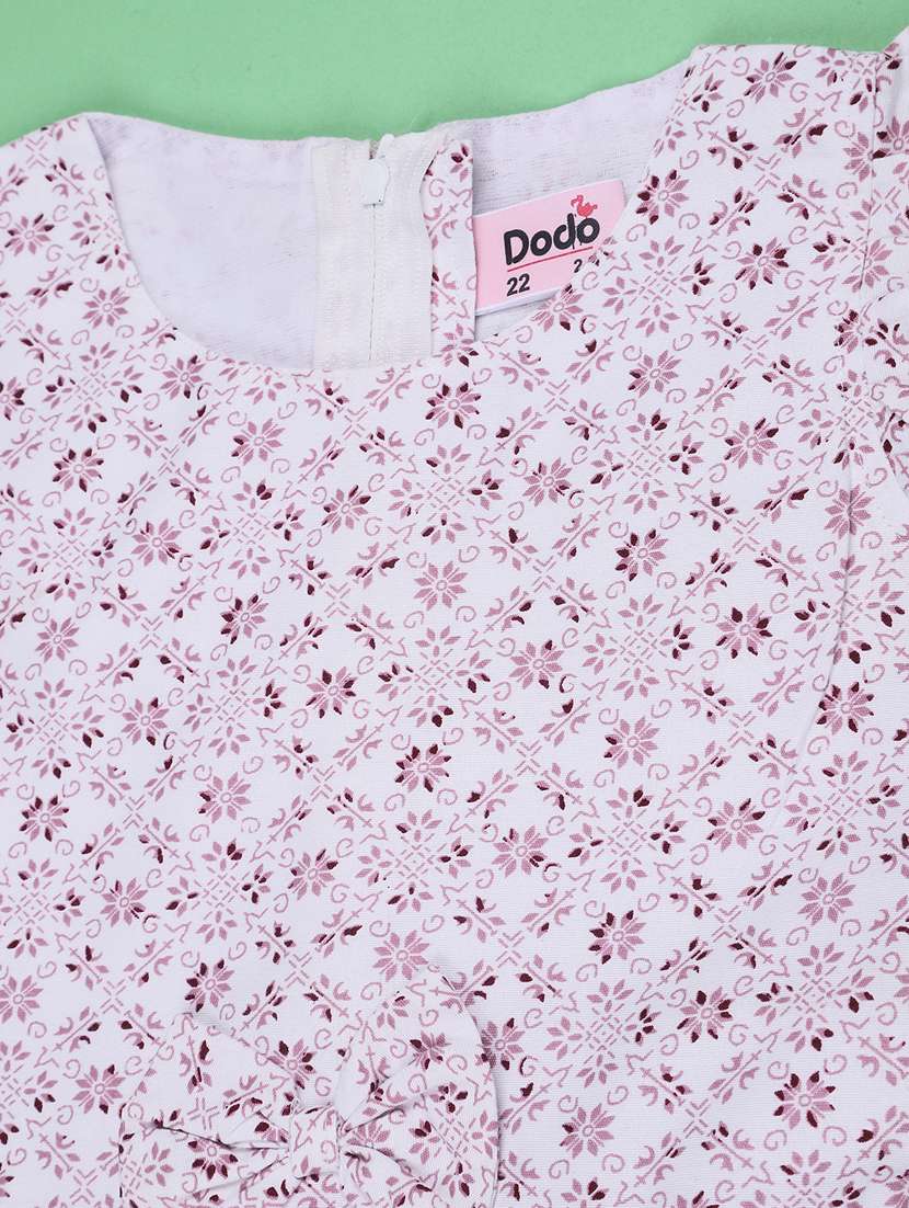 Girls Printed Ruffle Sleeves Frock - 22441612 -  Standard Image - 3