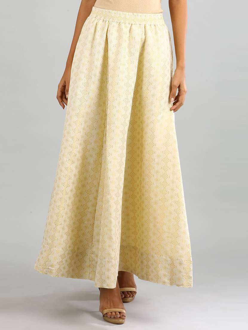 women self design mid rise maxi flared skirt