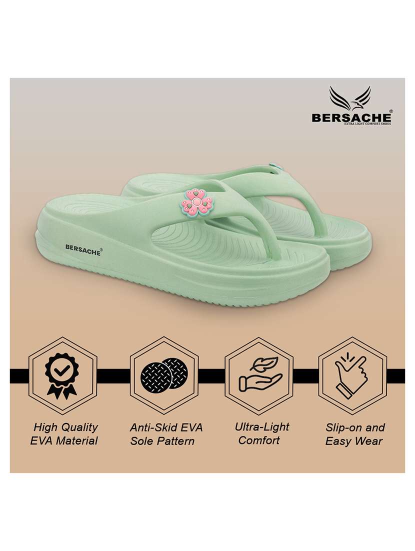 men solid green slip on flip flop - 22442092 -  Standard Image - 3