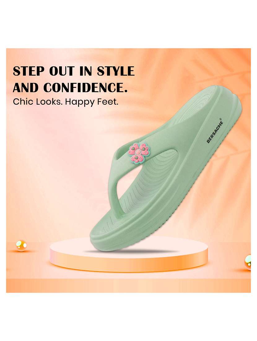 men solid green slip on flip flop - 22442092 -  Standard Image - 5