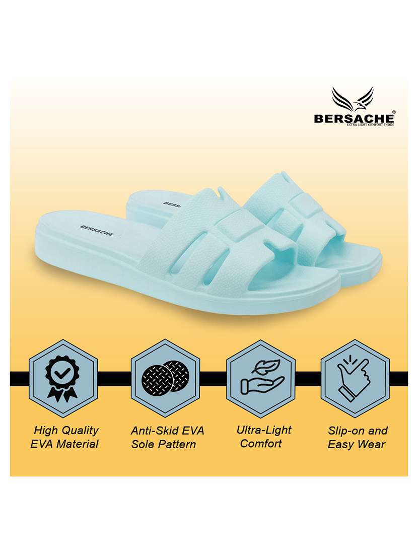   men solid blue slip on flip flop - 22442095 -  Standard Image - 3