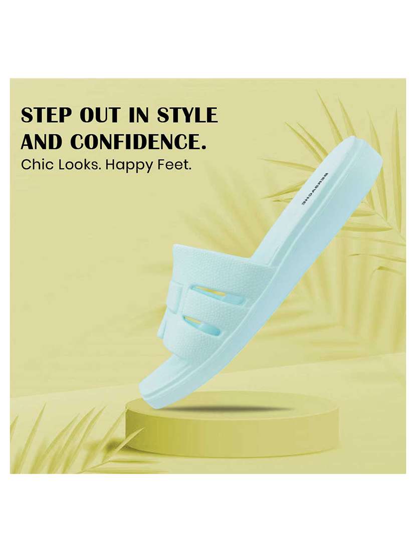   men solid blue slip on flip flop - 22442095 -  Standard Image - 5