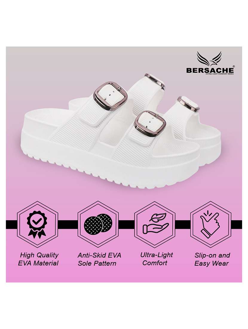 women solid slip on slides - 22442110 -  Standard Image - 3