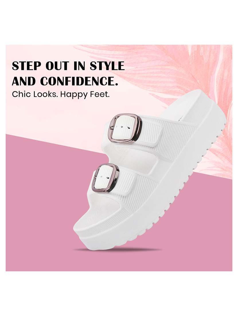 women solid slip on slides - 22442110 -  Standard Image - 5