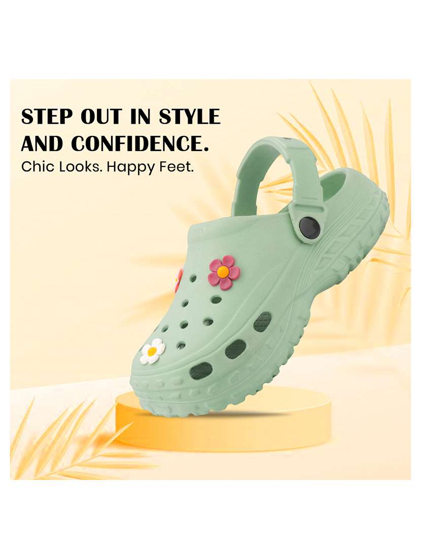 women green solid clogs - 22442113 -  Standard Image - 5