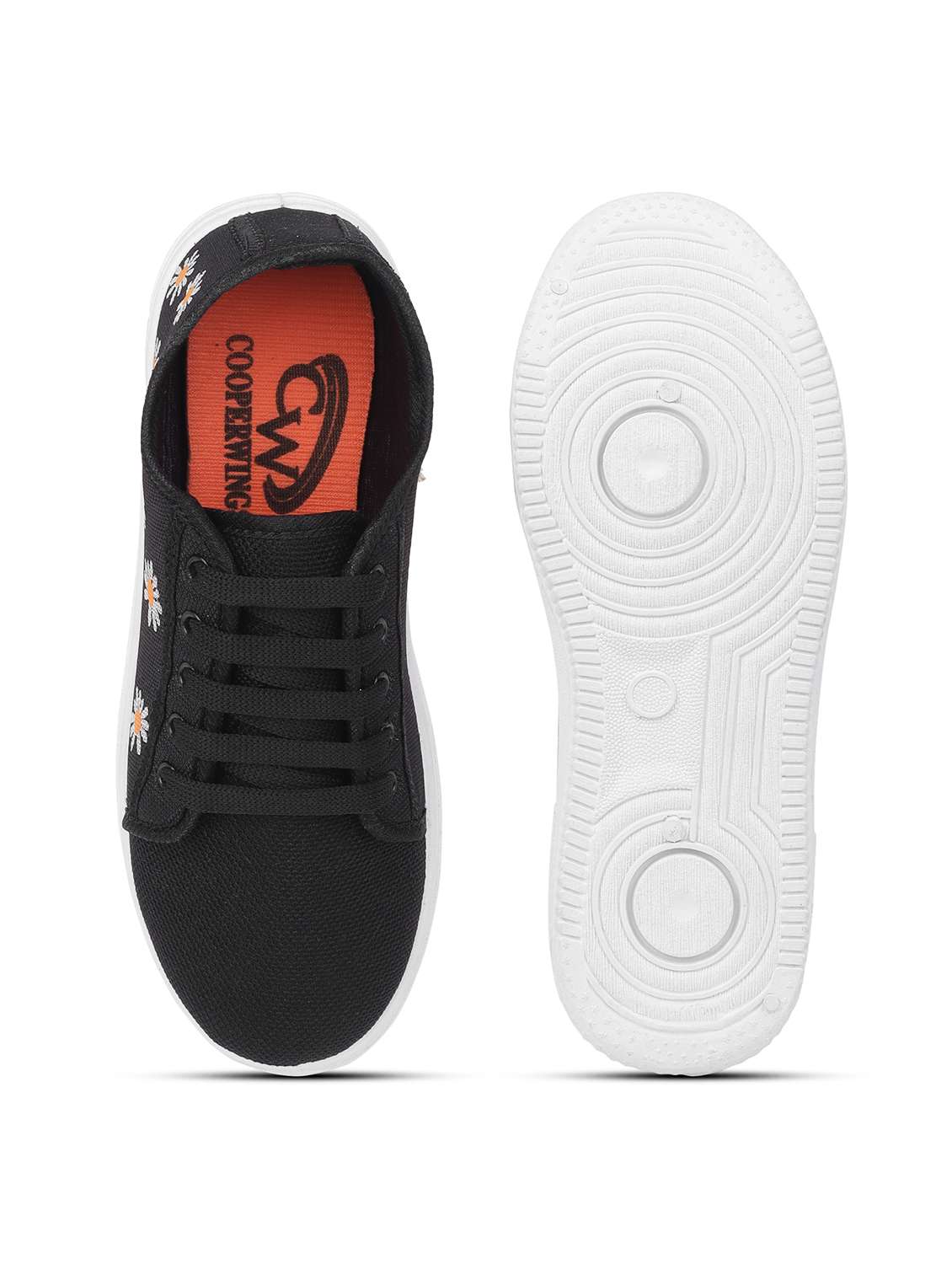 women black printed lace-up casual shoe - 22442275 -  Standard Image - 3