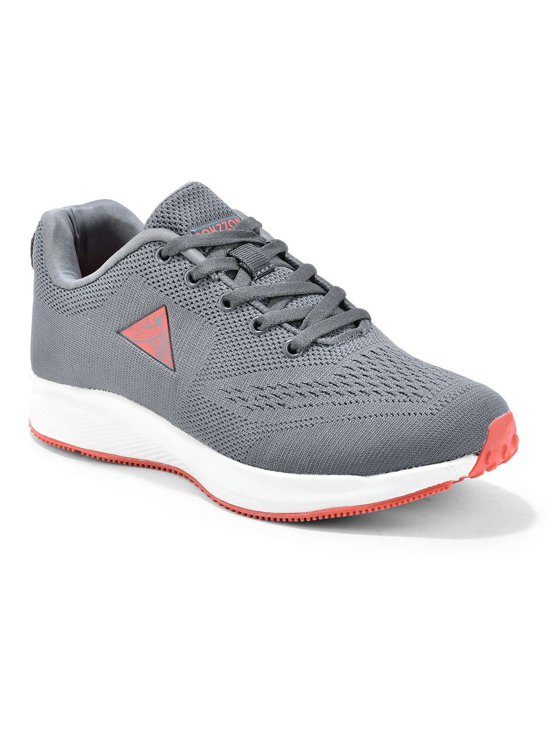 men grey solid lace up sport shoe