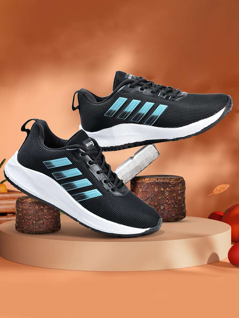 men black solid lace up sport shoe