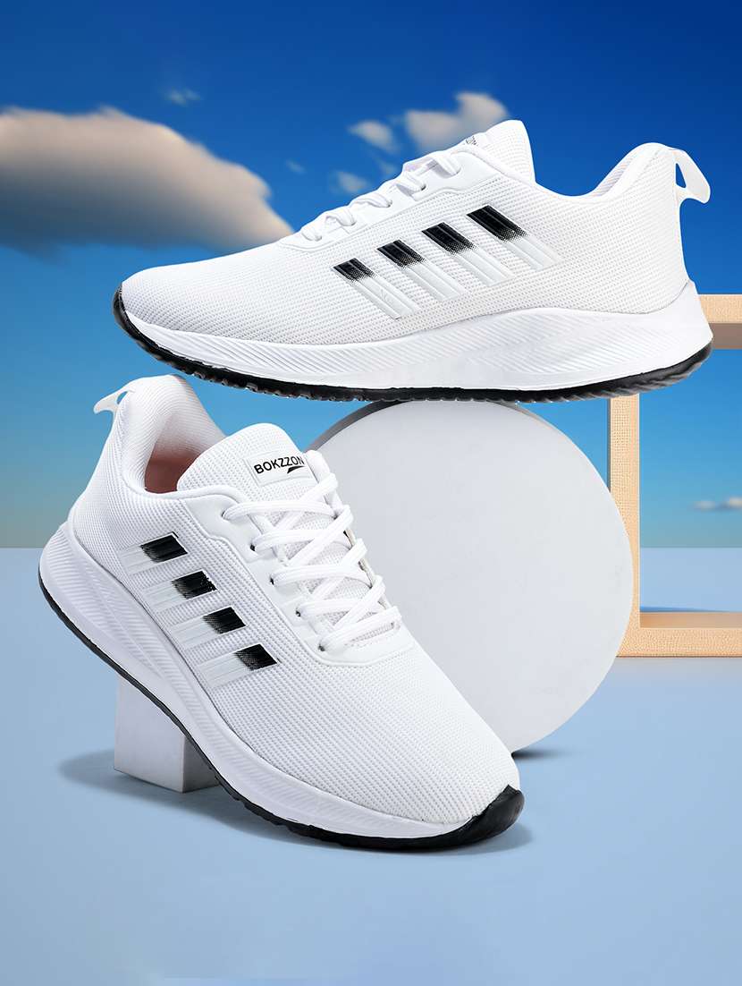 men white solid lace up sport shoe